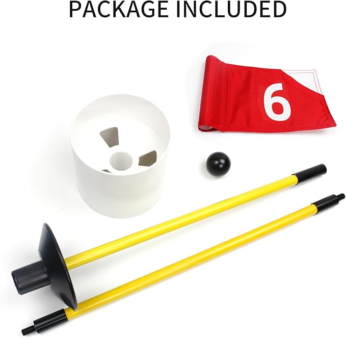 Crestgolf Portable Backyard Practice Golf Hole Cup and Flag Stick of Fiberglass, Golf Putting Green Flagstick Golf Pin Flag Hole Cup Set