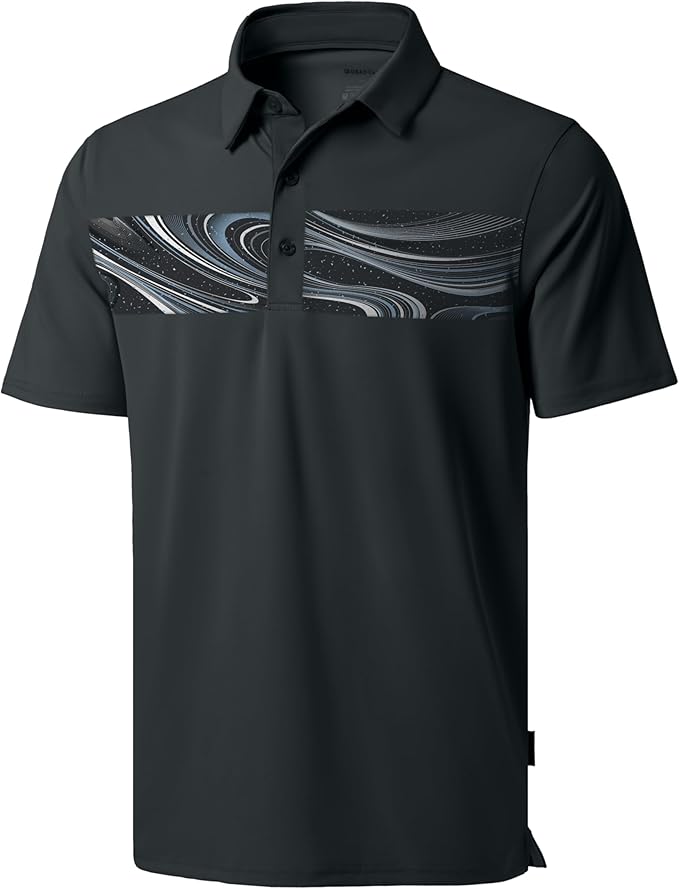 Men's Golf Shirts Dry Fit Moisture Wicking Performance Short Sleeve Collared Polo Shirts for Casual Athletic Business