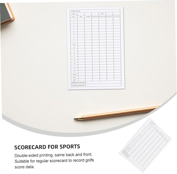 BESPORTBLE 40pcs Scorekeeper Accessory Pocket Score Scorecard Coated Outdoor Scorecards Competition Keeper, Notebook and Card Stats Paper Club Accessories Notebook, Golfs Disc Scorebook