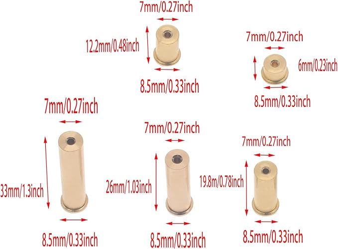 FDXGYH 5pcs Golf Club Weight Head Golf 0.335'' Brass Tip Plug Weights Fit Iron and Steel Shafts