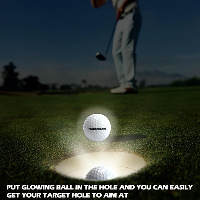 THIODOON Glow in The Dark Golf Balls Light up Led Golf Balls Night Golf Gift Sets for Men Kids Women 6 Pack (6 Colors in one)