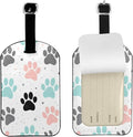 Dog Paw Print Luggage Tag for Suitcases,Colorful Dog Footprint PU Leather Baggage Tags Bag Tags Travel Id Label for Luggage Women Men -1 Piece