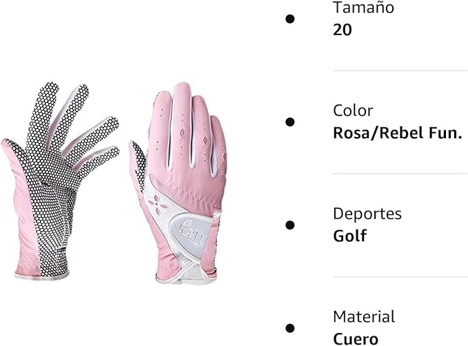PGM Women's Golf Glove One Pair, Improved Grip System, Cool and Comfortable