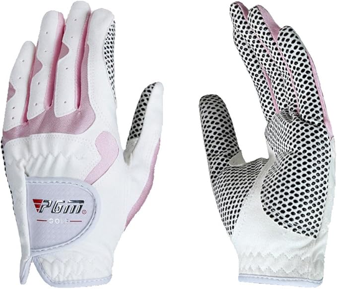 PGM Women's Golf Glove One Pair (4 Color Options), Improved Grip System, Cool and Comfortable