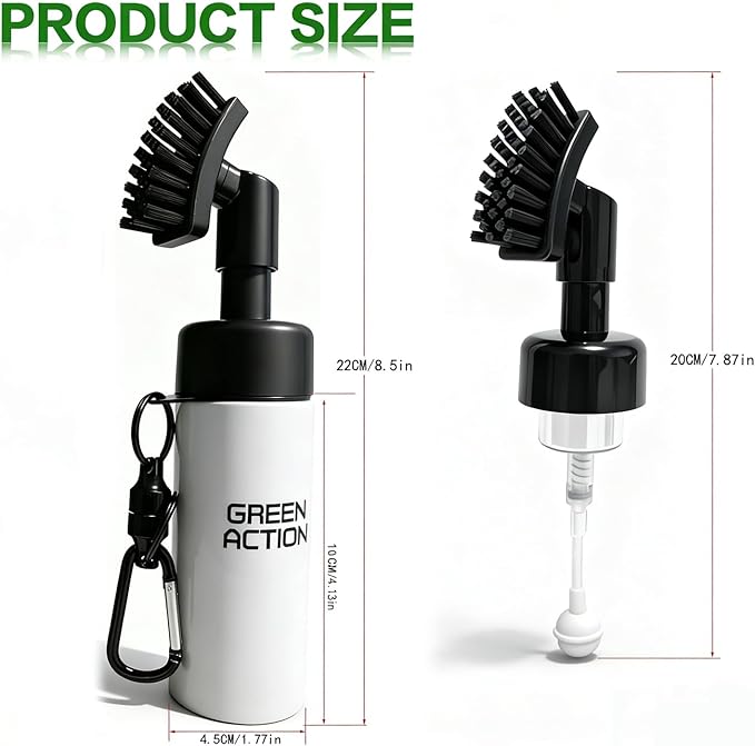 Golf Club Brush with Magnetic Clip & Water Sprayer - 5oz Capacity, Stiff Bristles for Deep Cleaning, Silicone Hose & Gravity Ball for Easy Use on Course
