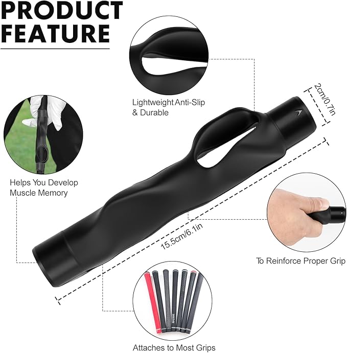 Golf Grip Trainer Golf Practice Tool, Easy To Carry to the Practice Area, Golf Swing Trainer Ensure the Right Grip Every Time, Golf Grip Training Aid, Golf Accessories Improve Your Swing Rhythm