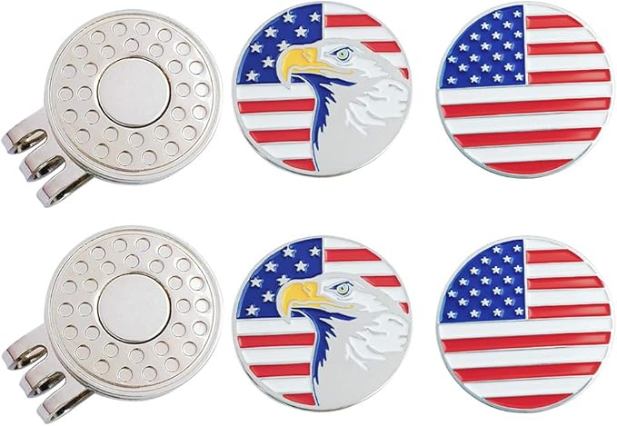 Golf Ball Markers with Hat Clips Value Sets for Men Women Golfer, Removable Attaches Easily to Golf Cap Premium Gifts