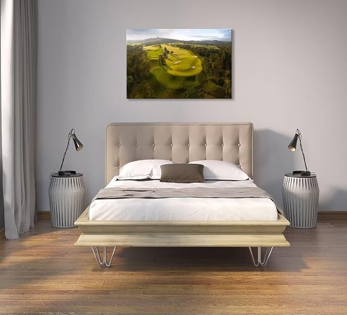 Payne's Valley Golf Course Wall Art for Living Room Bedroom Bathroom Home Decorations Payne's Valley Golf Club Picture Poster Canvas Prints Modern Artwork Framed Ready to Hang(12''H x 16''W)