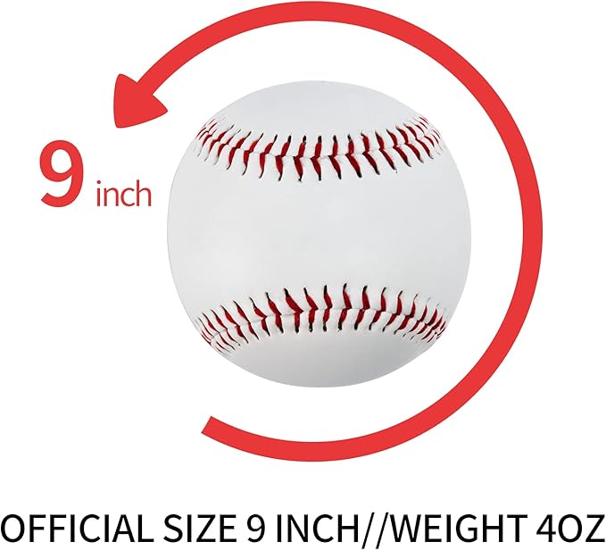 GKK Baseball 12 Pack Balls Training Baseballs 9 inch TeeBall Safety Baseballs for Youth/Adult Baseball Soft Toss, Batting, Fielding, Hitting, Pitching, Practice(One Dozen)