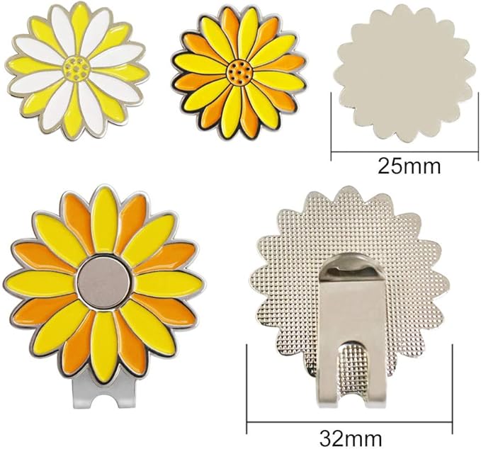Flower Golf Ball Marker with Golf Hat Clip for Your Friend