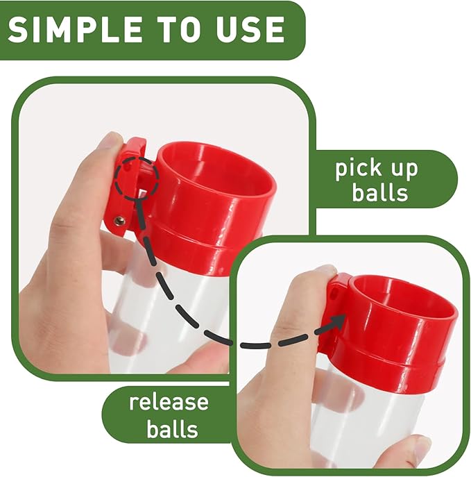 Golf Ball Retriever Professional Picker Golf Ball Shag Tube Plastic Release Retrievers Collector Practice Pick-up Sucker Tool, 35.4 Inch