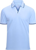 Esabel.C Jacquard Golf Shirts for Men Moisture Wicking Short Sleeve Performance Dry Fit Active Mens Polo Shirts
