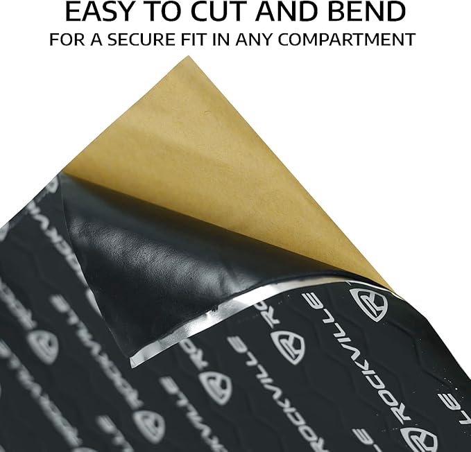 Rockville RockMat 37-25 37 Sq Ft Butyl Sound Deadening Mat 2.5MM 100 Mil, Aluminum Foil Backing, Heat Resistant, Vibration and Noise Damping for Car Truck Van RV Marine