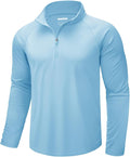 CRYSULLY Men's Long Sleeve 1/4 Zip Shirts Sun Protection Pullover UPF 50+ Rash Guard Running Lightweight T Shirt