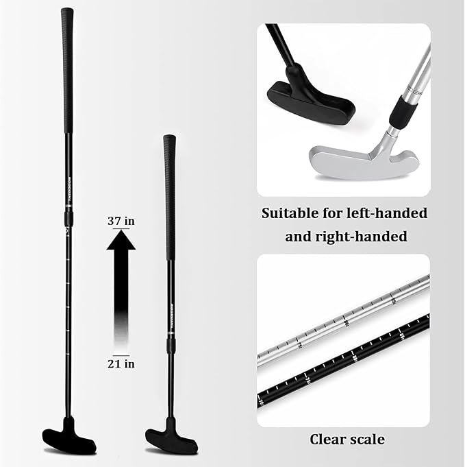 THIODOON Golf Putters for Men and Women Two-Way Kids Putter Mini Golf Putter for Right or Left Handed Golfers Adjustable Length Golf Putter Suitable for Children, Teenagers and Adults