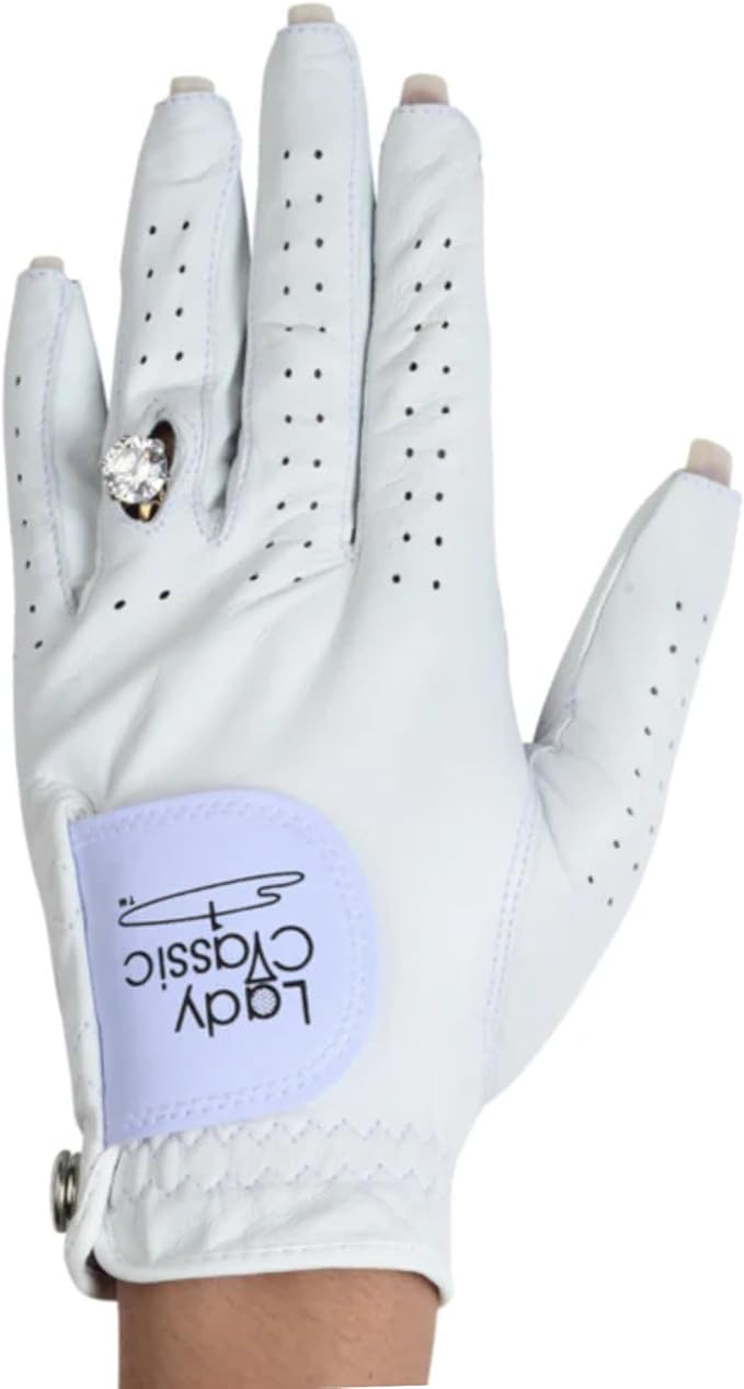 Women’s Left for Right Handed Golfers Golf Glove for Nails and Rings | Contour Fit for Comfort & Open-Tip Nail Slots | Breathable Stylish Golf Gloves for Women