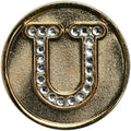 Monogram Initial Golf Ball Marker with Crystals and Matching Hat Clip
