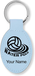 LaserGram Oval Keychain, Water Polo, Personalized Engraving Included