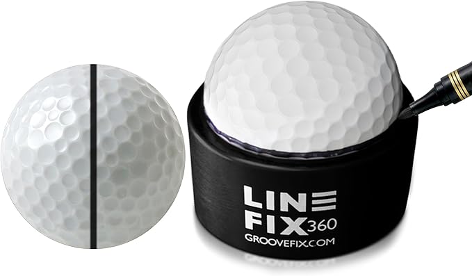 LineFix360 (Black) Golf Ball Alignment Marker – Precision 360° Line Tool for Enhanced Putting Accuracy