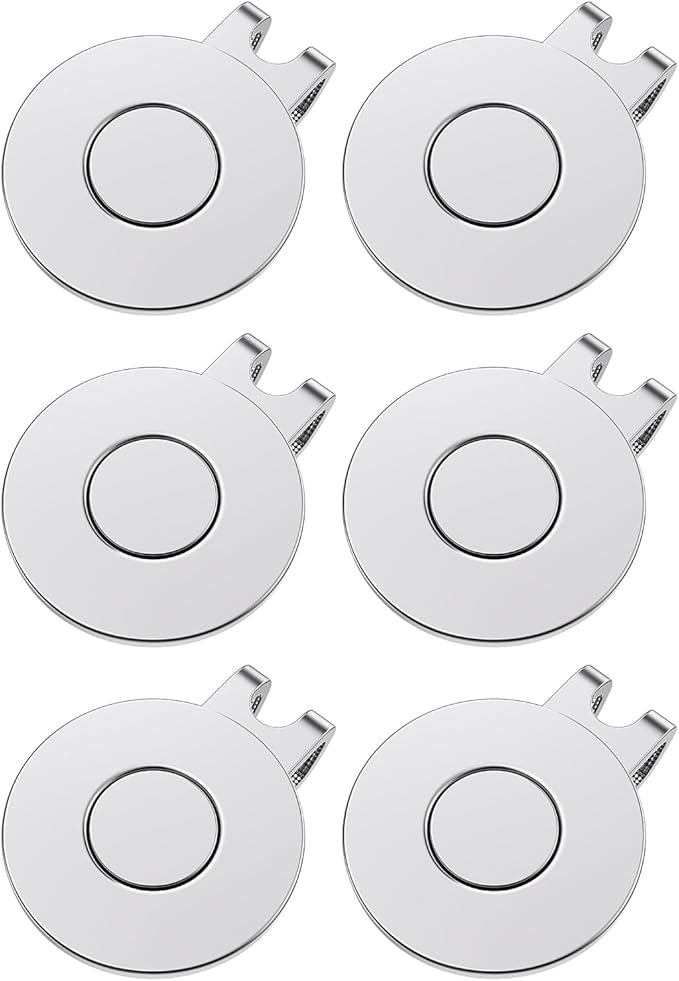 GreenHaven Golf Hat Clips Magnetic Golf Ball Marker Holders for Golf Hats Caps Pants Gloves Bags Visors Belts Nickel-Plated Alloy Clips for Metal Golf Ball Markers (Ball Marker Not Included)