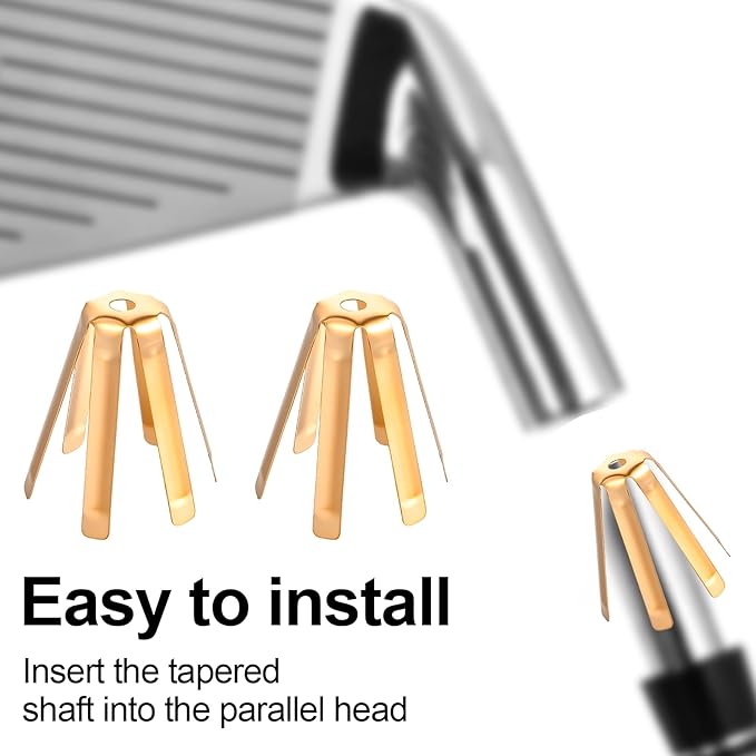 20-Pack Universal Golf Shaft Adapter Shims Accessories, Adjustable 6 Legs Brass Golf Shaft Adapter Ferrules Shims Fits Ferrules .335 .350 .355 .370 for All Golfs Club Shafts