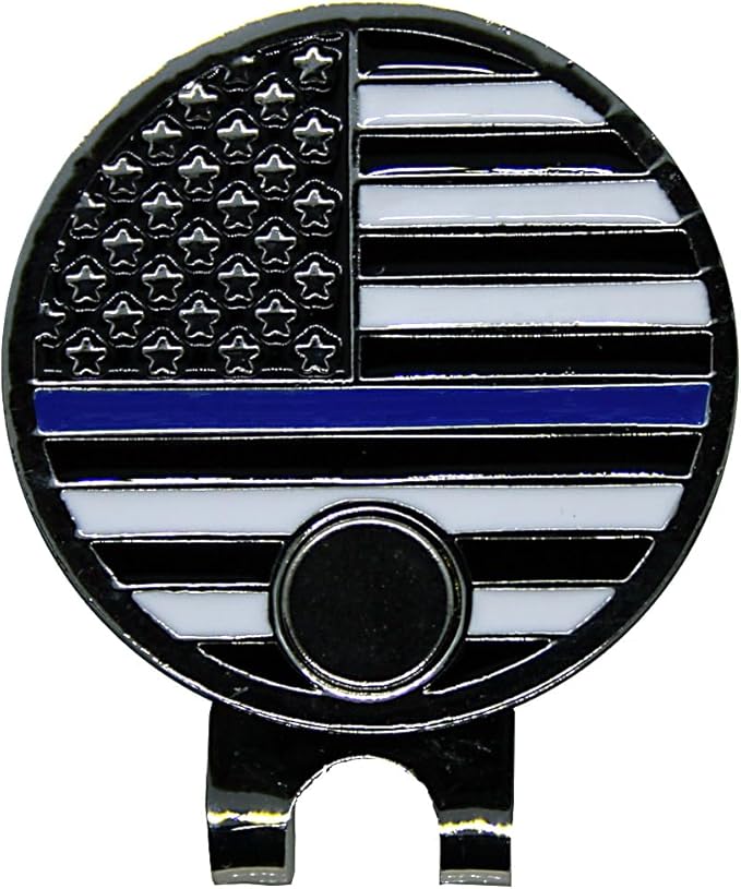 USA Flag Golf Ball Marker with USA Flag Hat Clip
