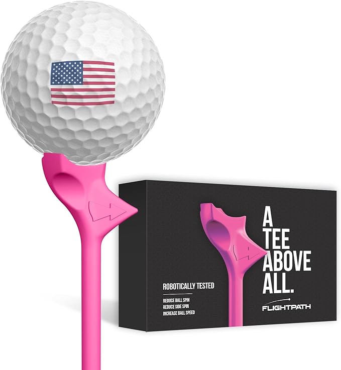 FLIGHTPATH Diamond Golf Tees – Patented Design to Reduce Spin for Long, Straight Drives – Low-Friction 3.25” Long Tees, Robotically Tested for Ball Spin – USGA Approved Performance
