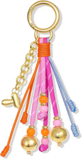 KissYan Christmas Initial Bag Charm for Women, Colorful Rope Purse Keychain With Puffy Letter, Handbag Charm for Backpack