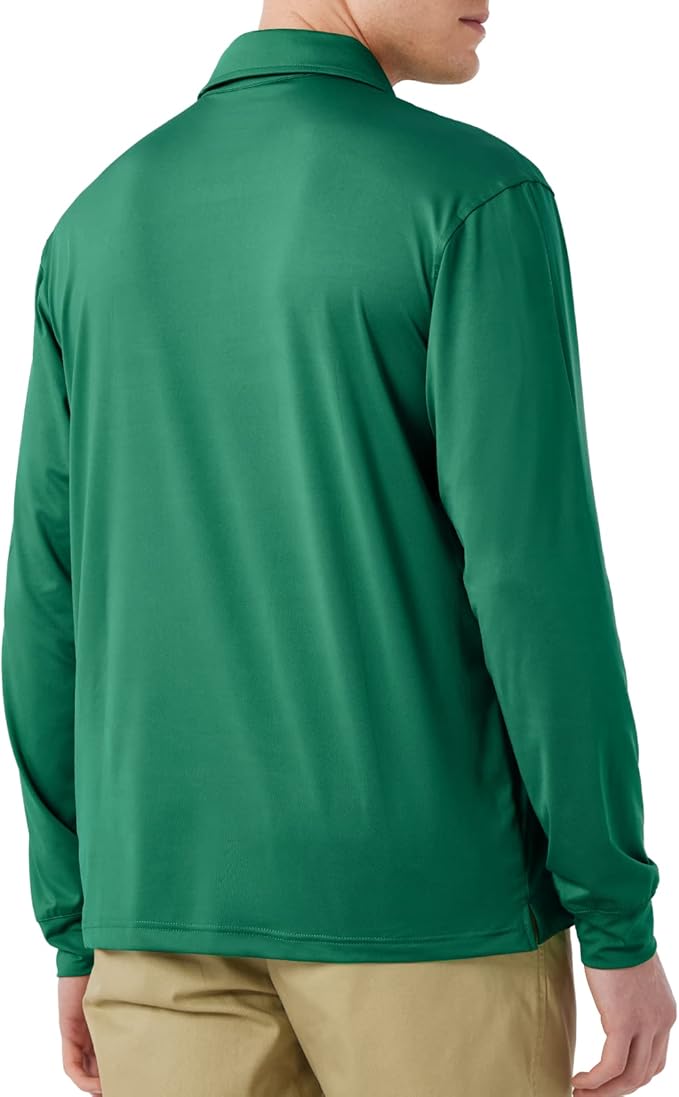 NAVISKIN Men's Polo Shirts Long Sleeve Golf Shirts with Collar UPF 50 SPF Shirt for Men Quick Dry Moisture Wicking
