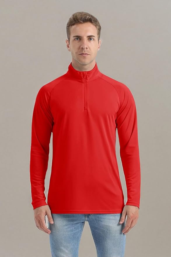 Boladeci Men's UPF 50+ Sun Shirts 1/4 Zip Long Sleeve SPF UV Protection Lightweight Quick Dry Quarter Zip Golf Shirts