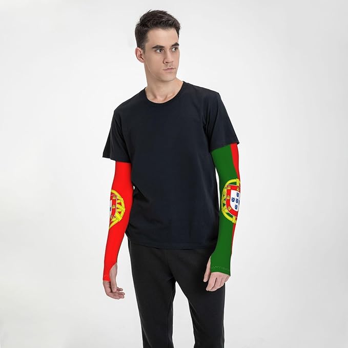Cute Flag Arm Sleeves Cooling Sun Protection Sports Flag Sleeves for Men Women