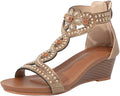 WOJWSKI Women's Slide Wedge Sandal Open Toe High Heel Zipper Back Platform