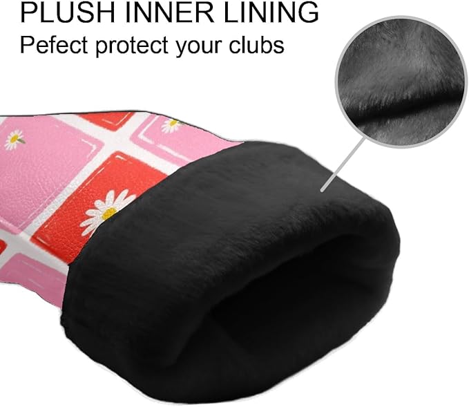 Golf Club Head Cover Brown Western Cow Print Golf Club Covers for Driver & Fairway Wood, Waterproof Leather Driver Headcovers Fairway Wood Cover for Women & Men
