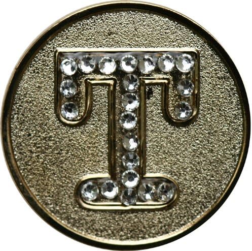 Monogram Initial Golf Ball Marker with Crystals and Matching Hat Clip
