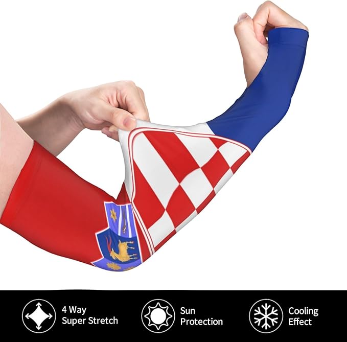 Cute Flag Arm Sleeves Cooling Sun Protection Sports Flag Sleeves for Men Women