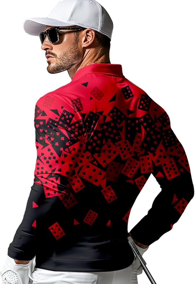 Men's Long Sleeve Golf Shirt Quick Dry 3 Button Work Fishing Outdoor Casual Collar Shirt