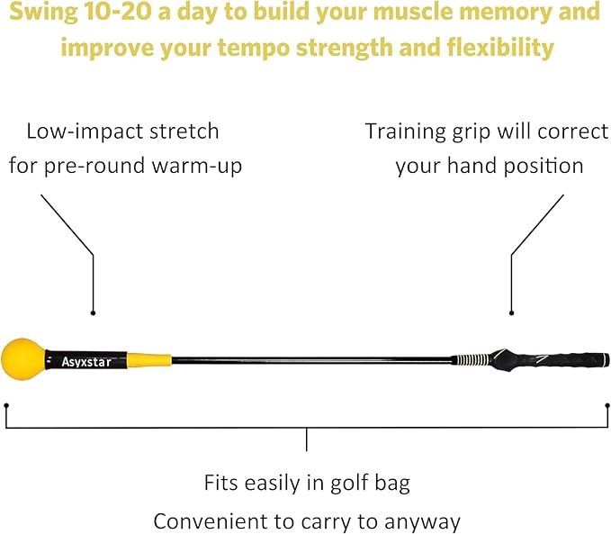 Golf Swing Trainer Aid - Golf Training aid with Grip Trainer Training Equipment, Power Flex Swing Training aid for Strength,Balance, and Tempo Swing Speed Trainer