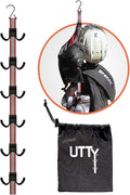 UTTY Hanging Multipurpose Portable Hockey Gear Drying Rack - Durable Gear Keeper & Sports Equipment Organizer - 6 Durable Adjustable Hooks, Support Light to Heavy Weight for Home, Travel & Outdoor Use