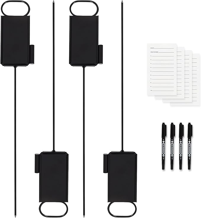 4 Pcs Closest to The Pin Marker - Golf Metal Proximity Marker with 50 Sheets Cards and 4 Pens, Stainless Steel Golf Marker Golf Signs for Long Drive Putting Competition Size S