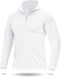 Boladeci Men's UPF 50+ Sun Shirts 1/4 Zip Long Sleeve SPF UV Protection Lightweight Quick Dry Quarter Zip Golf Shirts