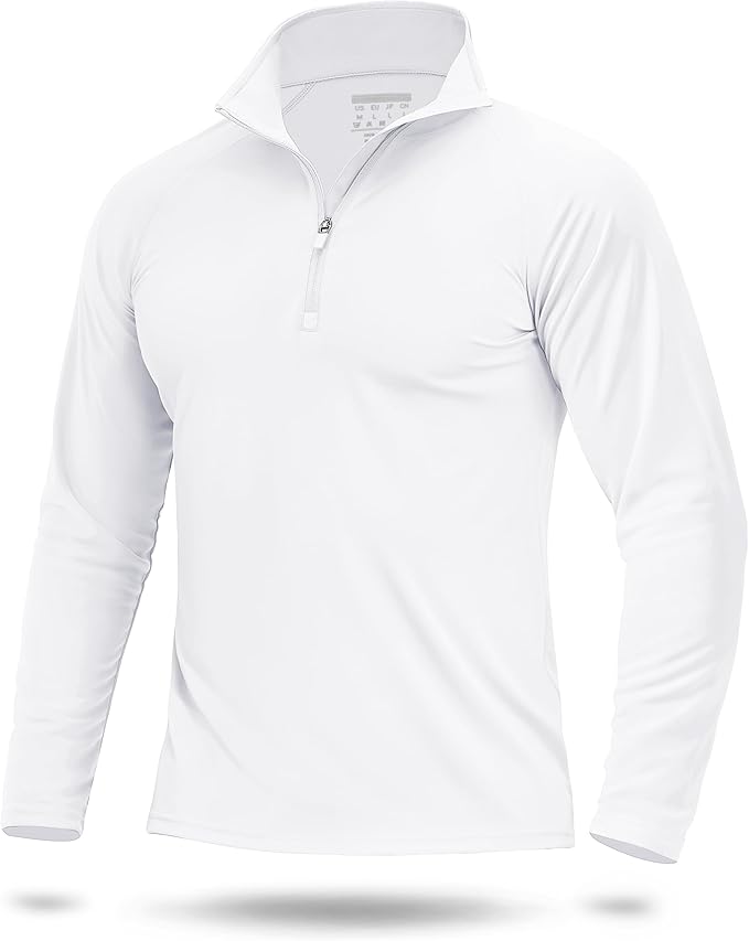 Boladeci Men's UPF 50+ Sun Shirts 1/4 Zip Long Sleeve SPF UV Protection Lightweight Quick Dry Quarter Zip Golf Shirts