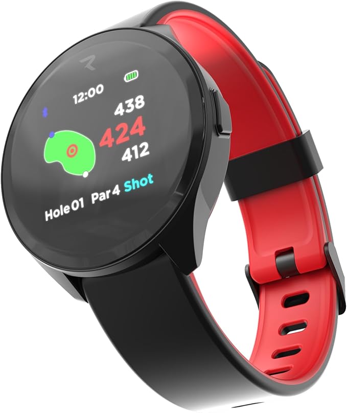 Rad Watch Golf GPS Watch Touchscreen, 42,000+ Courses, Pin Positioning, FCB Hazard Distances, Shot Tracker, Score Tracker, Green View, IPX7 Waterproof, Long Battery, Enhanced Charging & UI