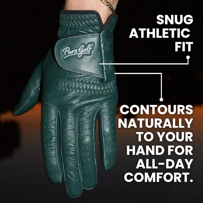 PUR3 Cabretta Leather Golf Gloves Men | 2 Pack Heritage Collection | Includes Ball Marker | Golf Glove Men Left Hand and Right Hand