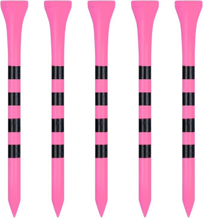 Wooden Golf Tees 3-1/4", 2-3/4", 2-1/8", 1-1/2" Available, 100 Count (Natural Color, White, Black, Blue, Red, Green, Yellow, Pink, Orange)