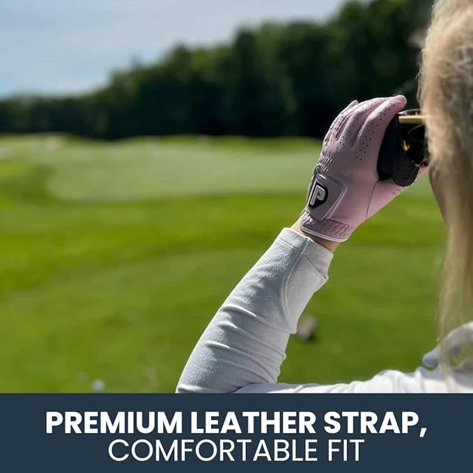 PUR3 Womens Golf Glove Left Hand and Right Hand - 2 Pack Ladies Golf Gloves - Ultra Soft Cabretta Leather