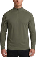 Zengjo Mens Quarter Zip Athletic Pullover Mid-Weight 1/4-Zip Running Workout Shirt Moisture Wicking