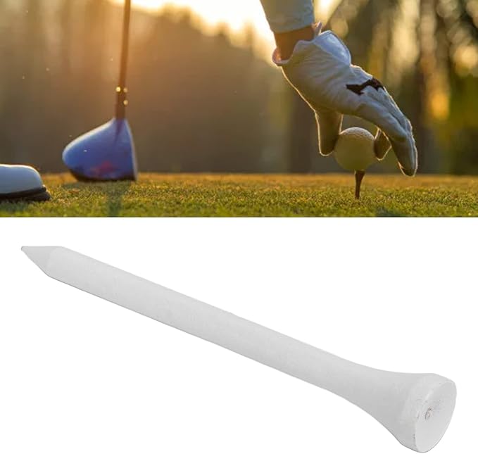 50Pcs Golf Tees, Wooden Practice Golf Tees White Long Ball Base Set Kit for Outdoor Sports
