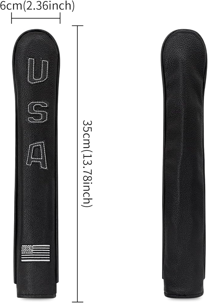Golf Alignment Stick Cover Premium Leather Perfect Cover for Alignment Sticks Classic Blank Direction Rod Design Alignment Sticks Holder Golf Club Protector.
