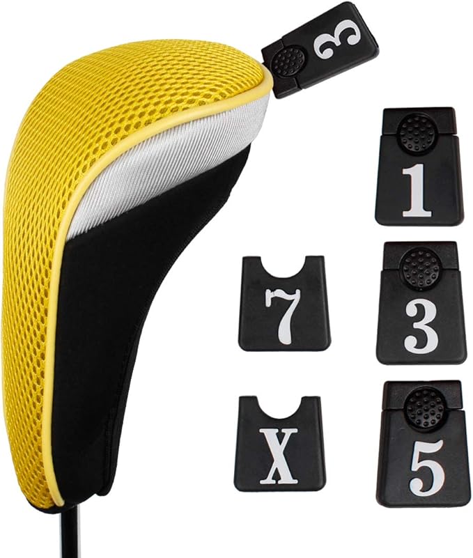 Andux 6pcs/Set Golf Club Head Covers Woods Driver Fairway Hybrid Set (3 Hybrids + 3 Woods)