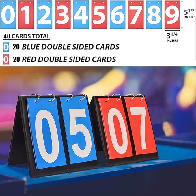 APORO Portable Table Top Scoreboard Flipper, Multi Sports Score Flip Scoreboard